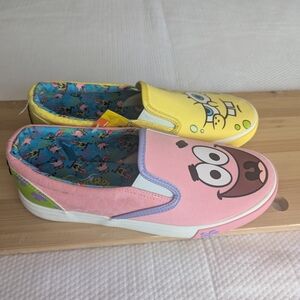 SpongeBob Square  Slip On Shoes Adult Size 8 New.
